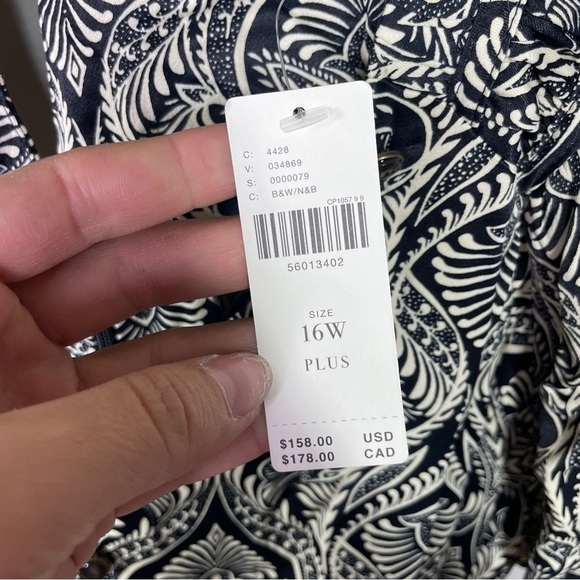 NWT Anthropologie Black and White Zadie Jumpsuit sz 16W - Picture 10 of 10